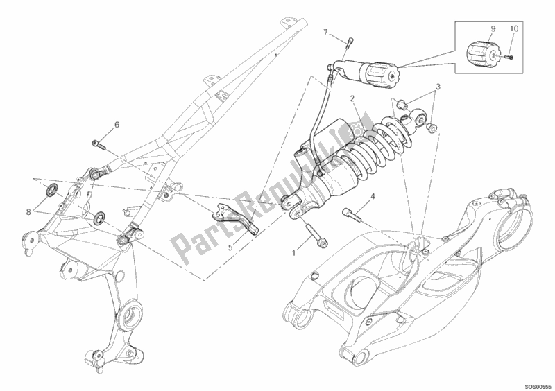 Todas las partes para Amortiguador Trasero de Ducati Multistrada 1200 2011