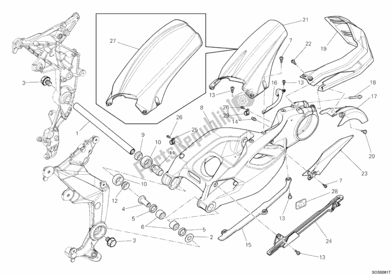 Tutte le parti per il Forcellone del Ducati Multistrada 1200 2011