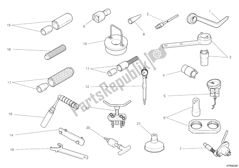 Tutte le parti per il Strumenti Di Servizio Per Officina, Motore Ii del Ducati Multistrada 1200 2011