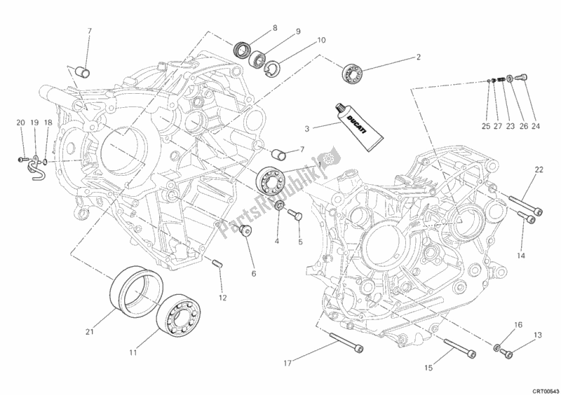 Todas las partes para Cojinetes Del Cárter de Ducati Multistrada 1200 2012