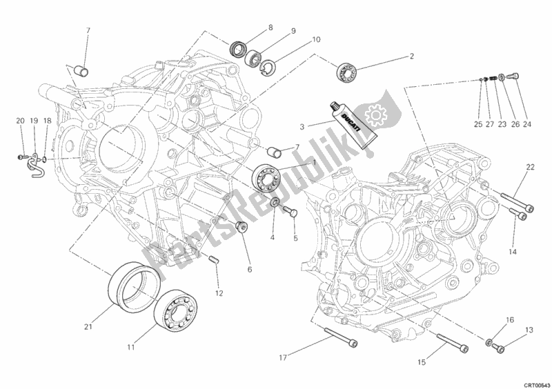 Todas las partes para Cojinetes Del Cárter de Ducati Multistrada 1200 2012