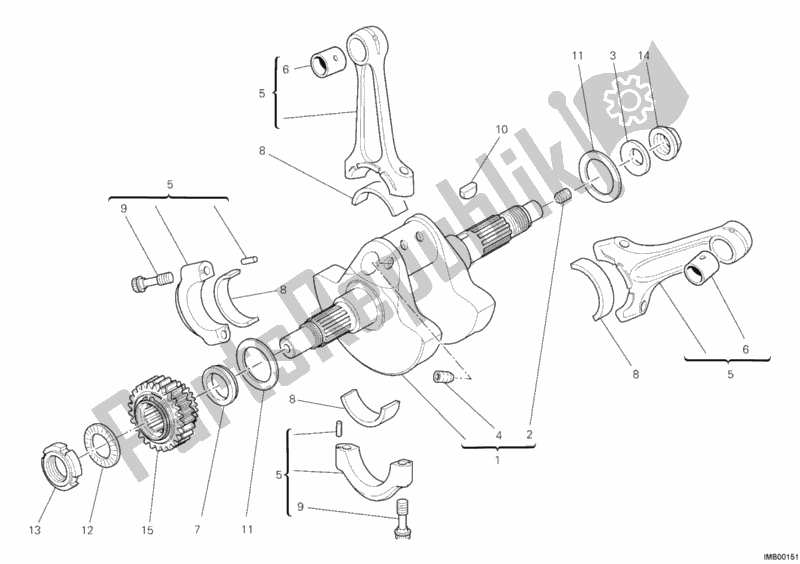 Todas as partes de Virabrequim do Ducati Multistrada 1200 2012