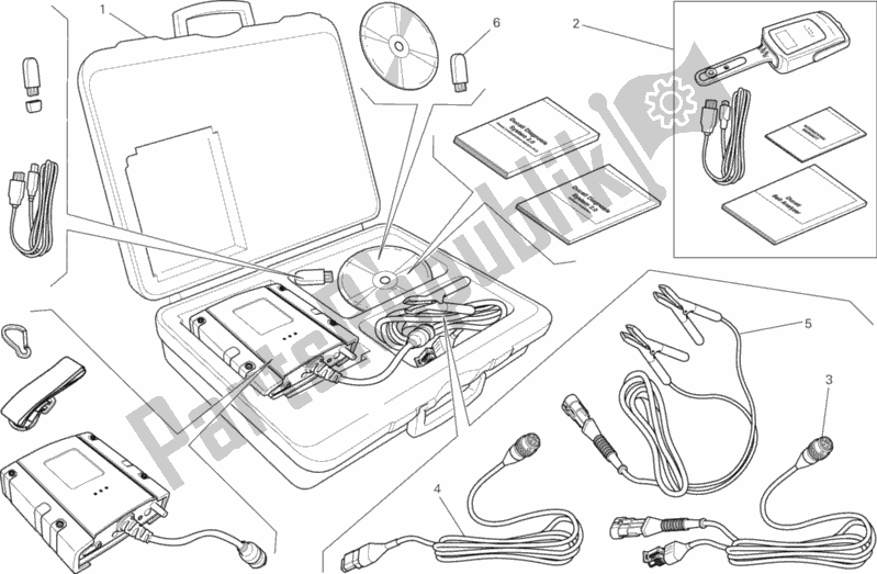 Alle onderdelen voor de Dds (2) Tester van de Ducati Multistrada 1200 2012