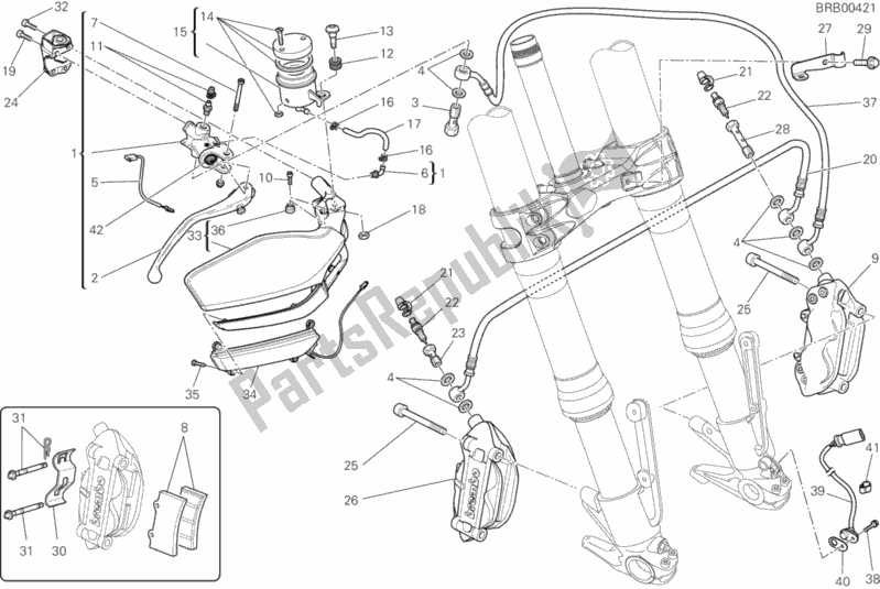 All parts for the Front Brake System of the Ducati Multistrada 1200 2012