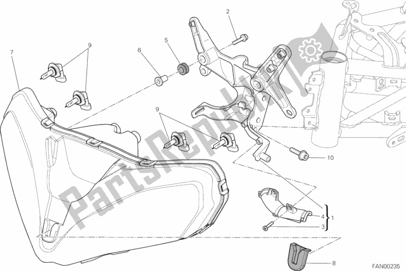 Todas las partes para Faro de Ducati Multistrada 1200 2012