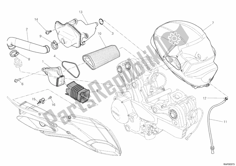 Todas as partes de Ingestão do Ducati Multistrada 1200 2012