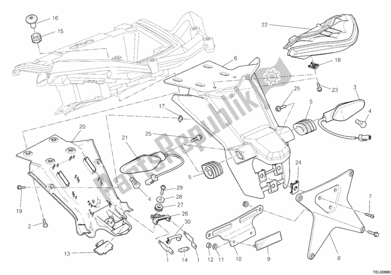 Alle onderdelen voor de Kentekenplaathouder - Achterlicht van de Ducati Multistrada 1200 2012