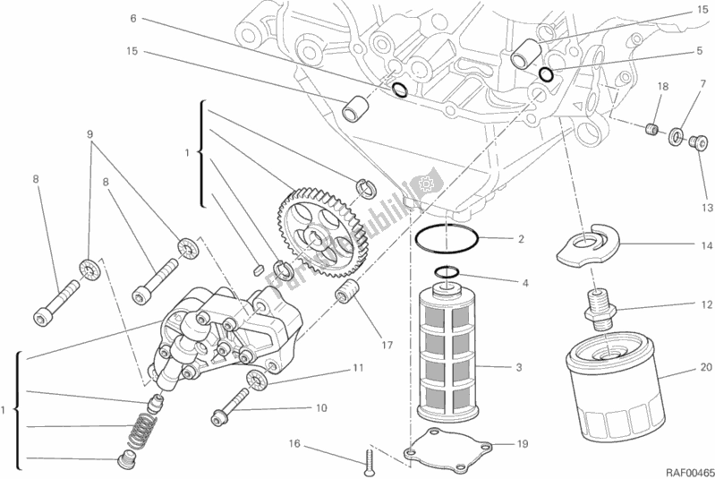 Tutte le parti per il Pompa Dell'olio - Filtro del Ducati Multistrada 1200 2012