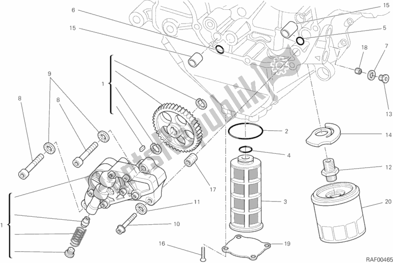 Tutte le parti per il Pompa Dell'olio - Filtro del Ducati Multistrada 1200 2012