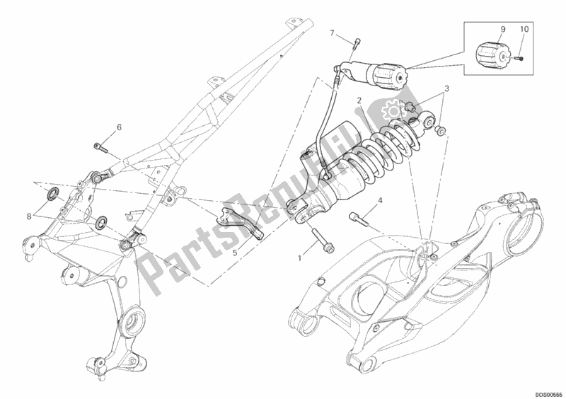 Todas las partes para Amortiguador Trasero de Ducati Multistrada 1200 2012