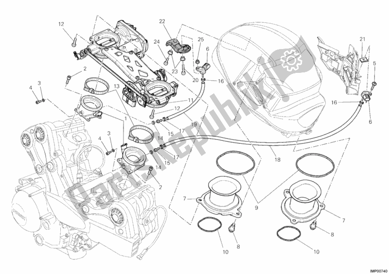 Todas las partes para Cuerpo Del Acelerador de Ducati Multistrada 1200 2012