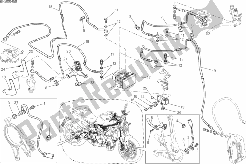 Todas as partes de Sistema De Freio Antitravamento (abs) do Ducati Monster 1200 2014