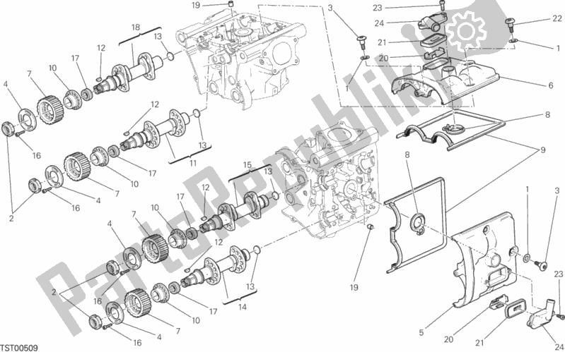 All parts for the Camshaft of the Ducati Monster 1200 2014