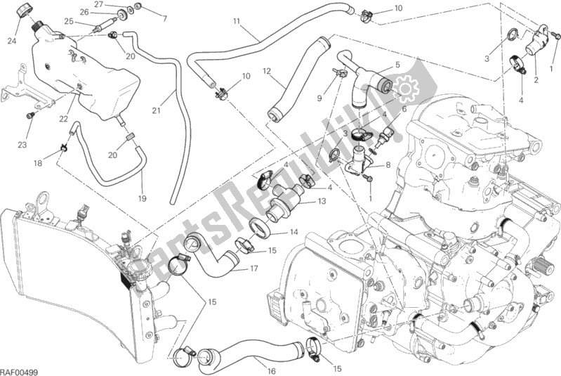 Toutes les pièces pour le Système De Refroidissement du Ducati Monster 1200 2014