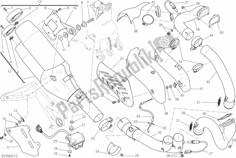 Toutes les pièces pour le Système D'échappement du Ducati Monster 1200 2014