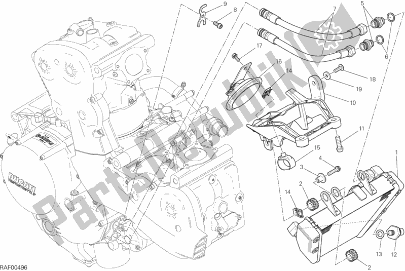 Tutte le parti per il Radiatore Dell'olio del Ducati Monster 1200 2014