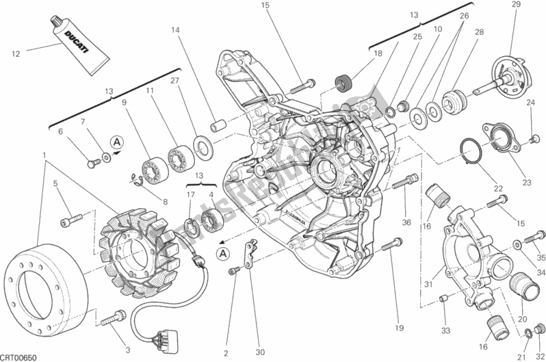 Alle onderdelen voor de Waterpomp-altr-zijde Crnkcse Deksel van de Ducati Monster 1200 2014