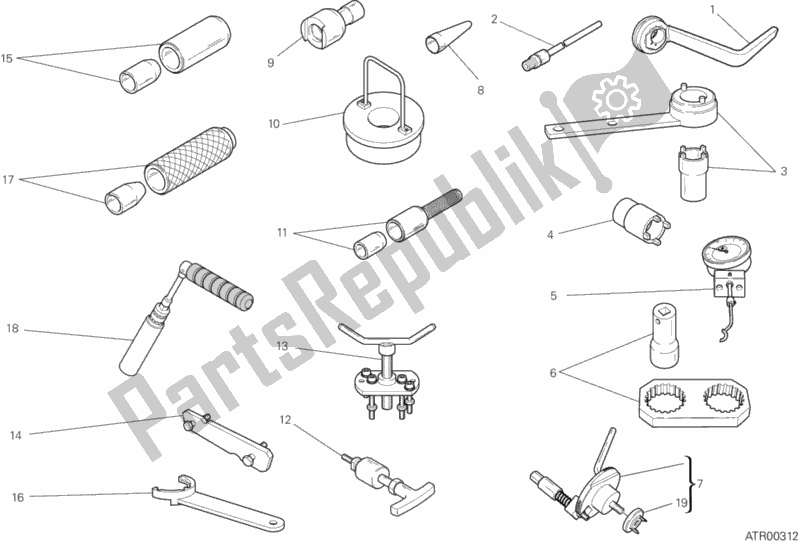 Alle onderdelen voor de 01a - Werkplaatsgereedschap, Motor van de Ducati Monster 1200 2015