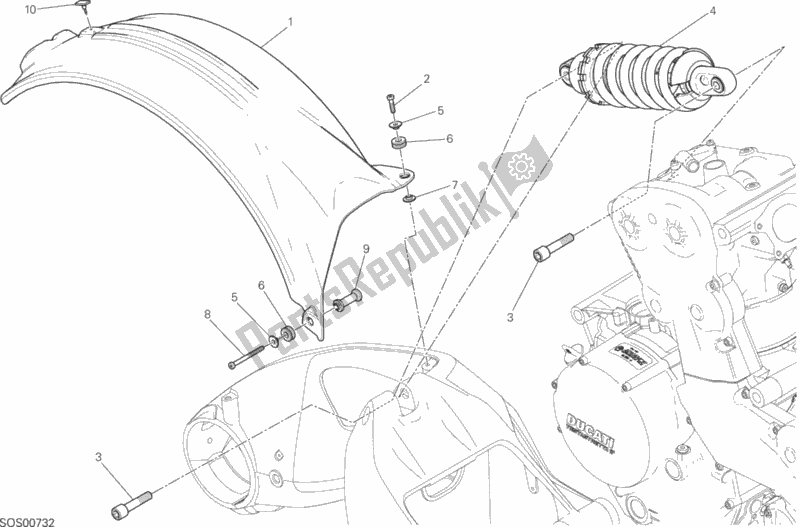 Alle onderdelen voor de 028 - Sospensione Posteriore van de Ducati Monster 1200 2015