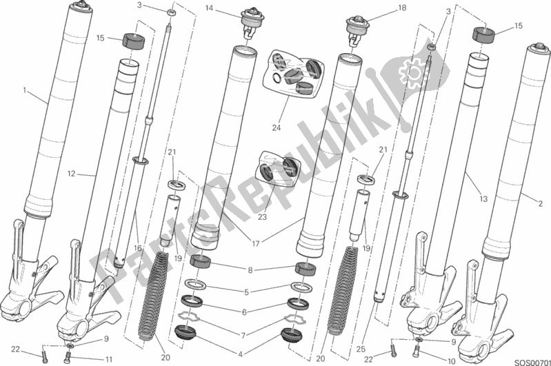 Todas las partes para 21a - Horquilla Delantera de Ducati Monster 1200 2015