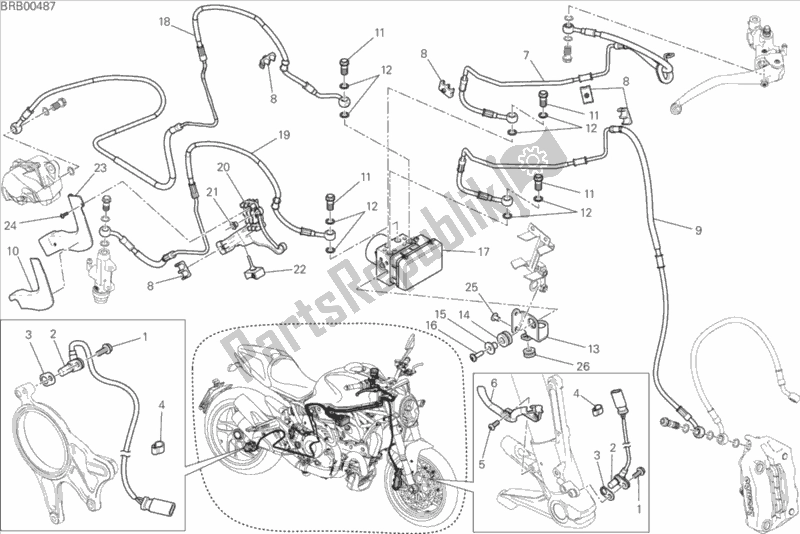 Todas as partes de Sistema De Freio Antitravamento (abs) do Ducati Monster 1200 2015
