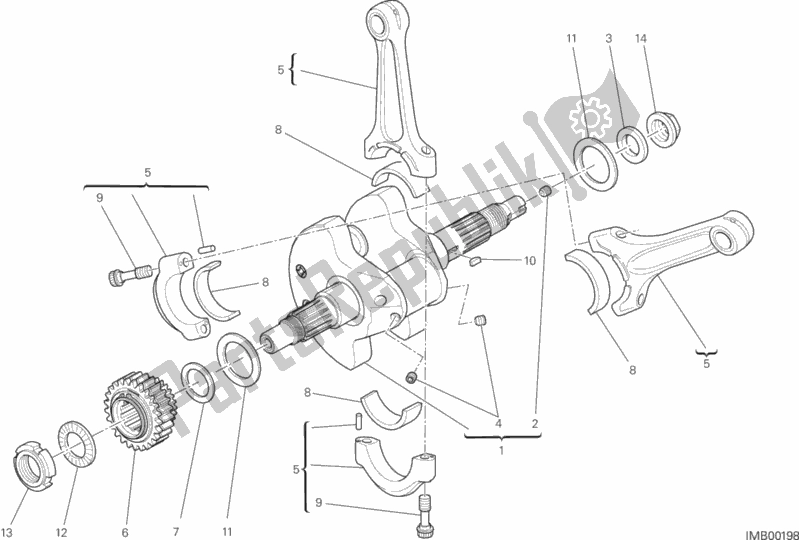 Alle onderdelen voor de Drijfstangen van de Ducati Monster 1200 2015