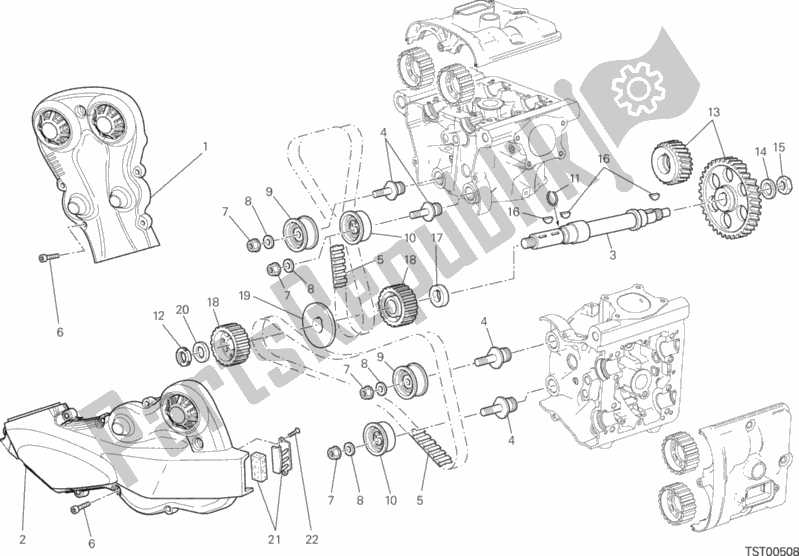 Todas as partes de Distribuzione do Ducati Monster 1200 2015