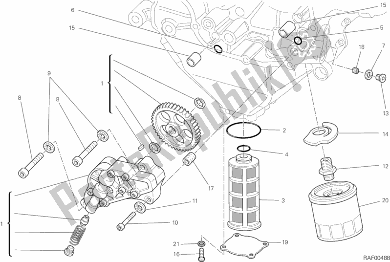 Todas las partes para Filtros Y Bomba De Aceite de Ducati Monster 1200 2015