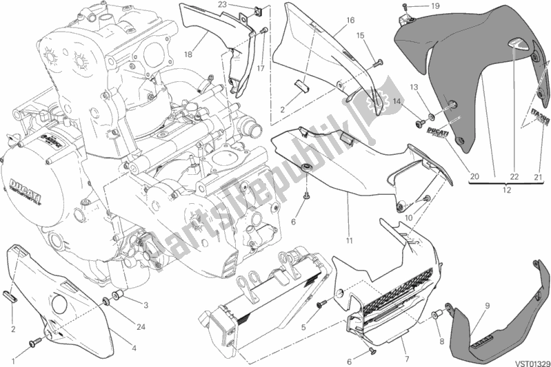 Todas as partes de Meia Carenagem do Ducati Monster 1200 2015