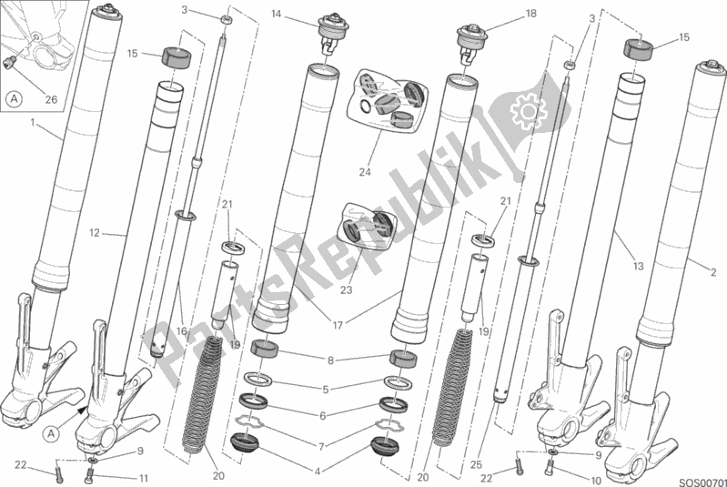 Todas las partes para 21a - Horquilla Delantera de Ducati Monster 1200 2016