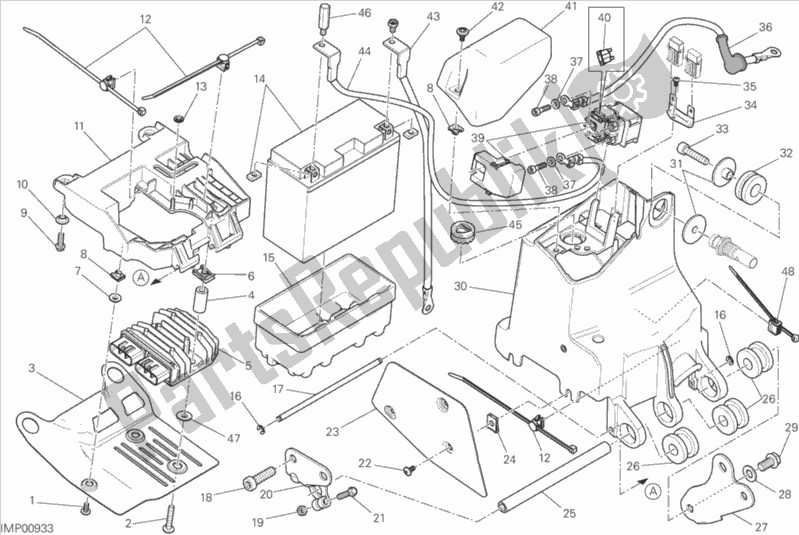 Tutte le parti per il Portabatteria del Ducati Monster 1200 2016