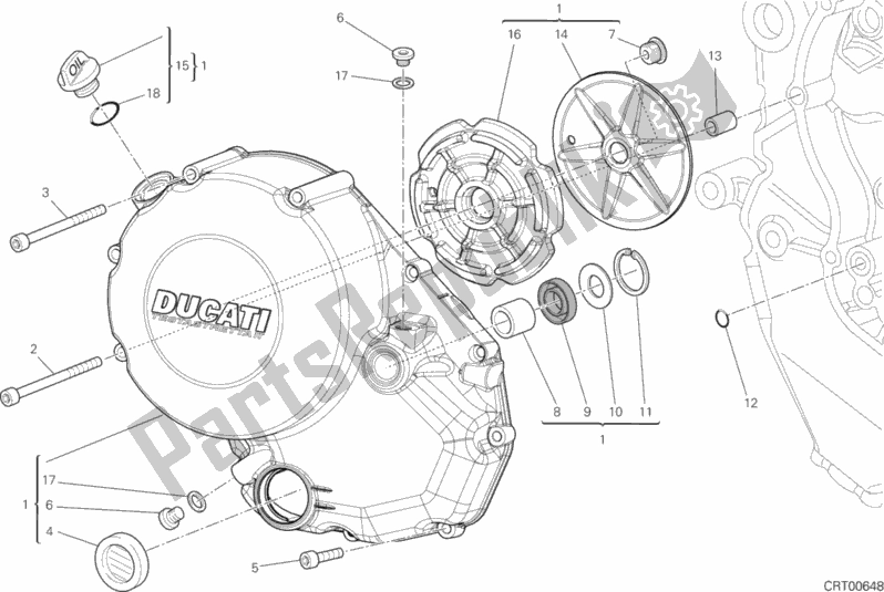 Tutte le parti per il Coperchio Frizione del Ducati Monster 1200 2016