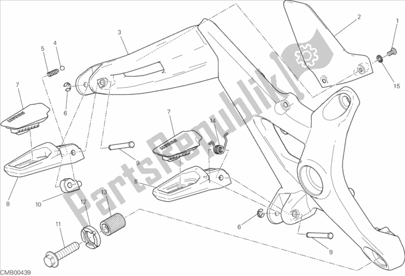 Todas las partes para Reposapiés, Derecha de Ducati Monster 1200 2016