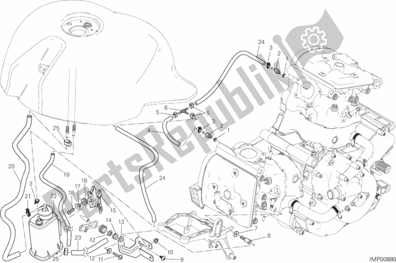 Todas las partes para Bote De Tubería De Aire Caliente de Ducati Monster 1200 2016