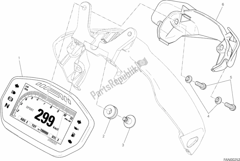 Todas las partes para Tablero De Instrumentos de Ducati Monster 1200 2016