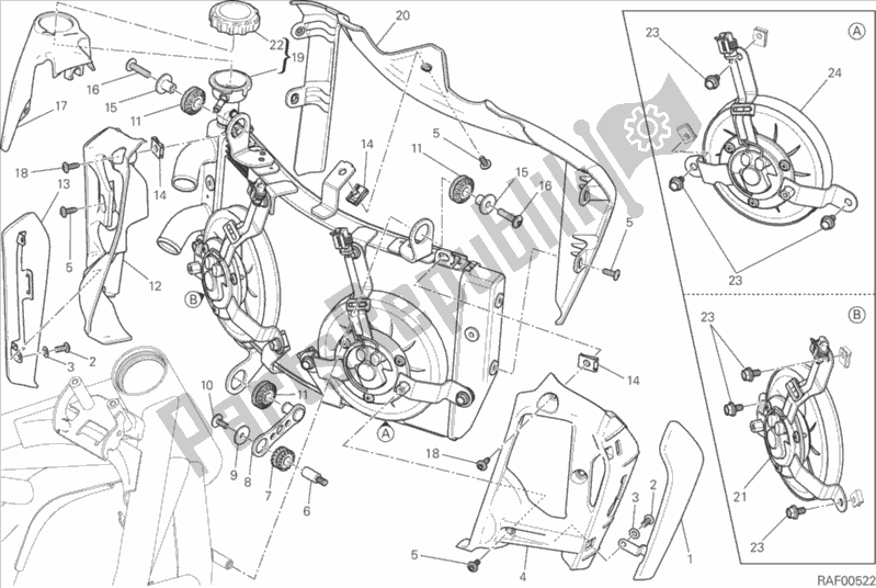 Todas las partes para Enfriador De Agua de Ducati Monster 1200 2016