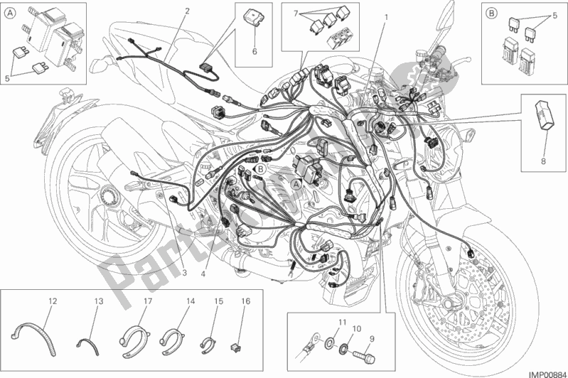 Todas las partes para Arnés De Cableado de Ducati Monster 1200 2016