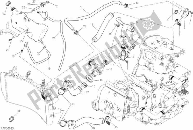 Tutte le parti per il Sistema Di Raffreddamento del Ducati Monster 1200 2017