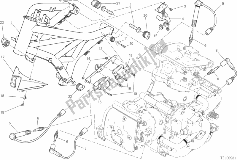 Todas las partes para Marco de Ducati Monster 1200 2017