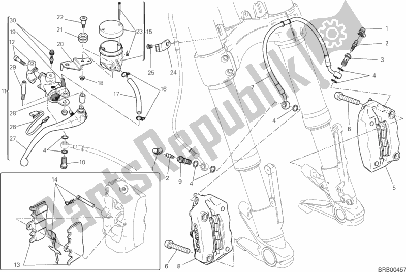 Todas las partes para Sistema De Freno Delantero de Ducati Monster 1200 2017