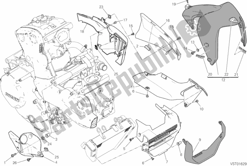 Tutte le parti per il Mezza Carenatura del Ducati Monster 1200 2017