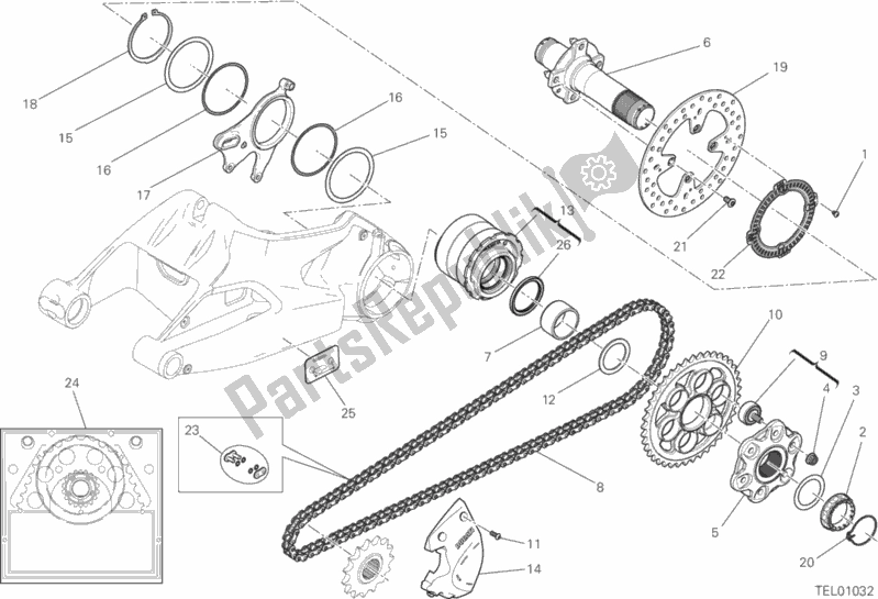 Todas las partes para Eje De La Rueda Trasera de Ducati Monster 1200 2017