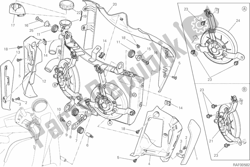 Todas las partes para Enfriador De Agua de Ducati Monster 1200 2017