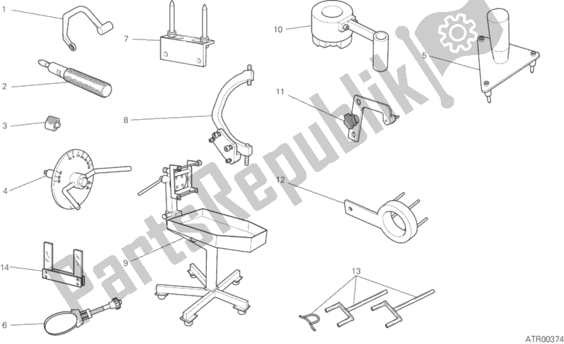 Tutte le parti per il 001 - Attrezzi Di Servizio Da Officina, Motore del Ducati Monster 1200 2018