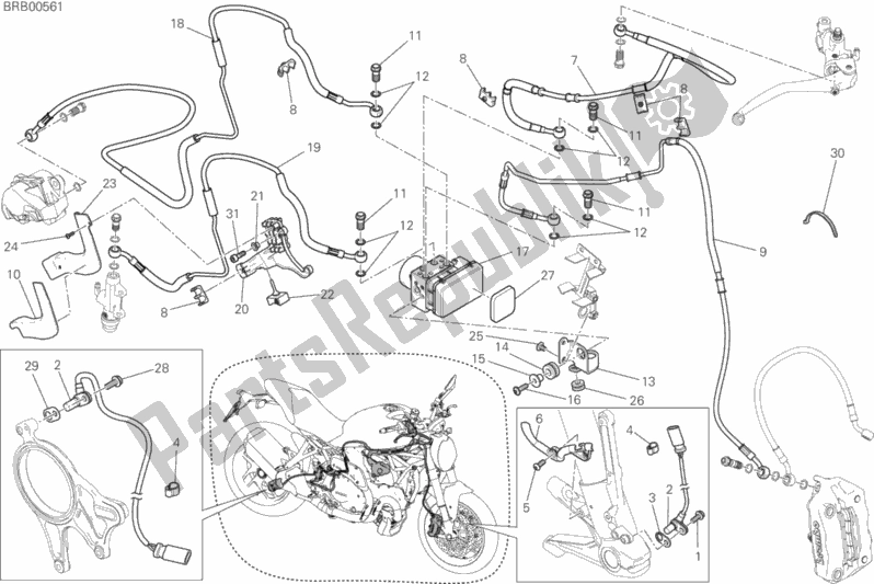 Toutes les pièces pour le Système De Freinage Antiblocage (abs) du Ducati Monster 1200 2018