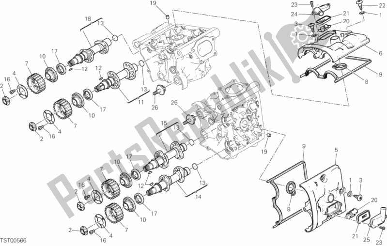 All parts for the Cylinder Head : Timing System of the Ducati Monster 1200 2018