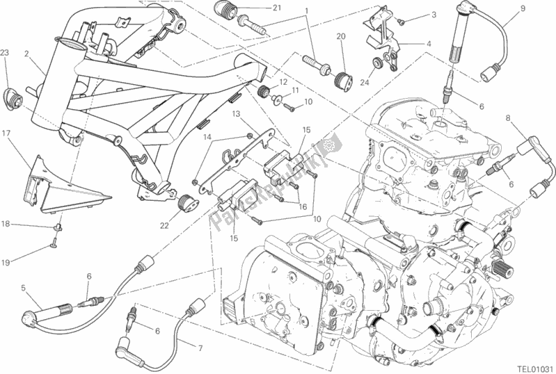 Todas las partes para Marco de Ducati Monster 1200 2018