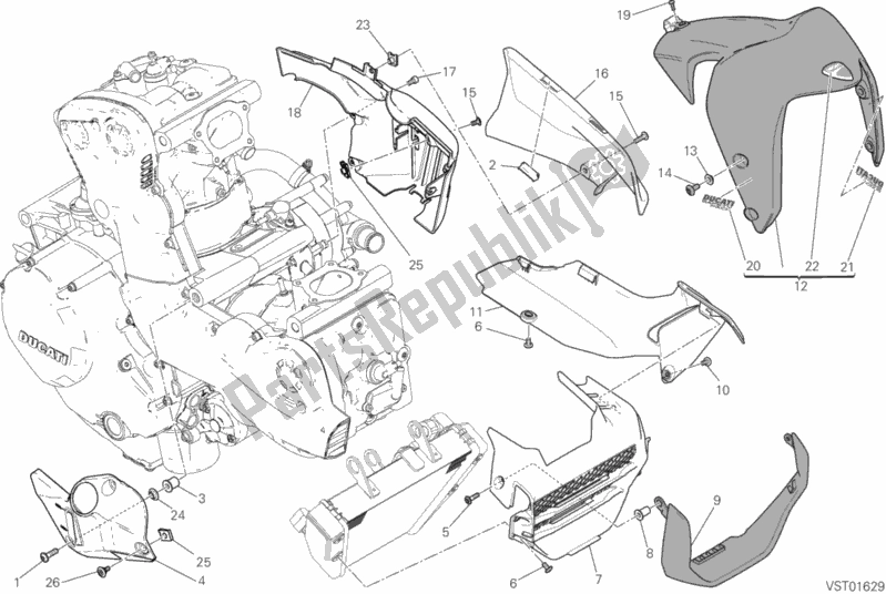 Todas las partes para Medio Carenado de Ducati Monster 1200 2018