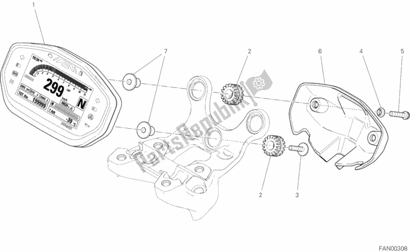 Todas las partes para Tablero De Instrumentos de Ducati Monster 1200 2018