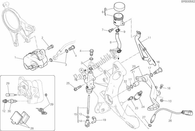 Todas las partes para Sistema De Freno Trasero de Ducati Monster 1200 2018